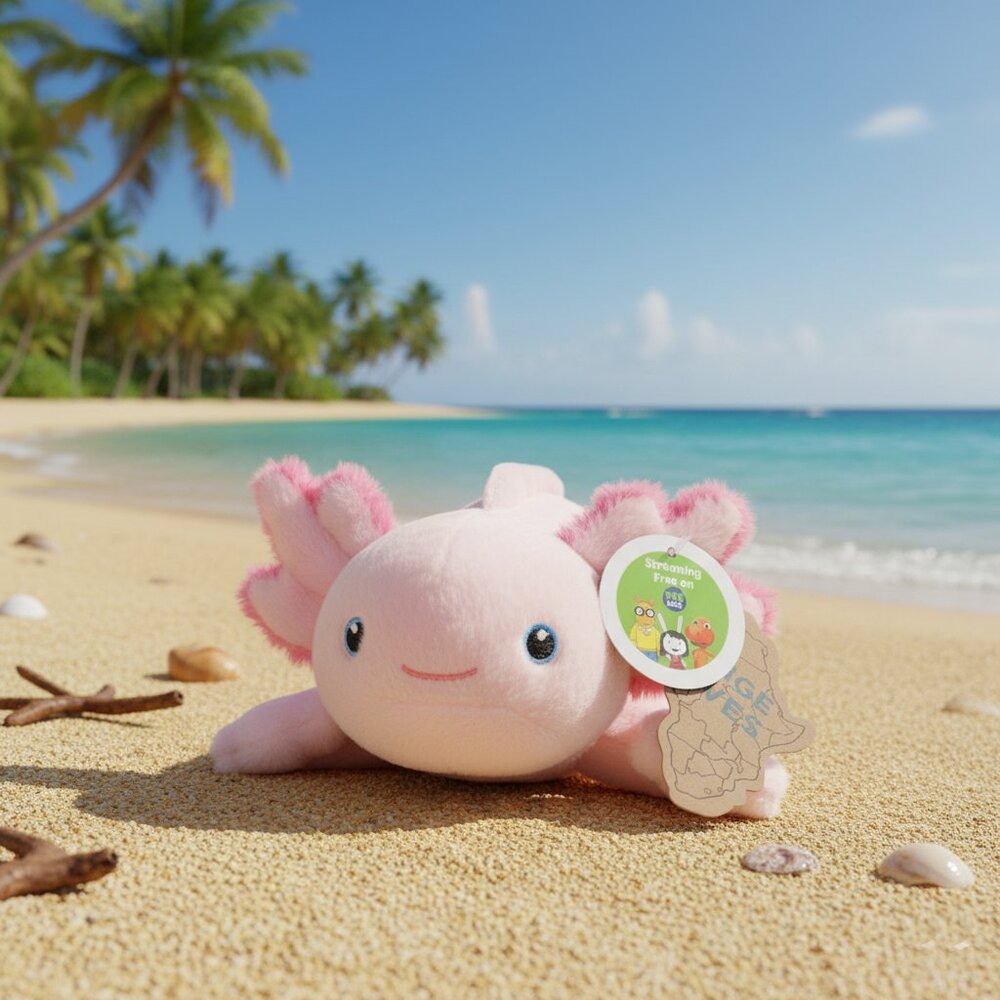 Pink Axolotl Plush 14.5" Stuffed Animal NWT PBS Aurora World Water To Thrive